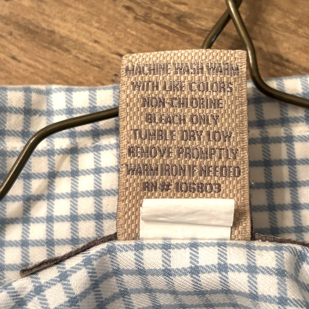 Duluth Trading Co. Blue Gingham Button Down Shirt. Men’s Sz-M Short Sleeve - Picture 7 of 11